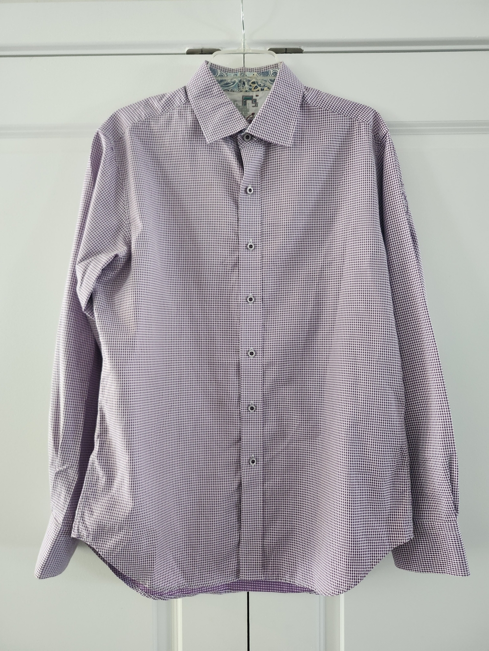 Robert Graham Shirt Mens | Medium | Purple Check Long Sleeve Button Up